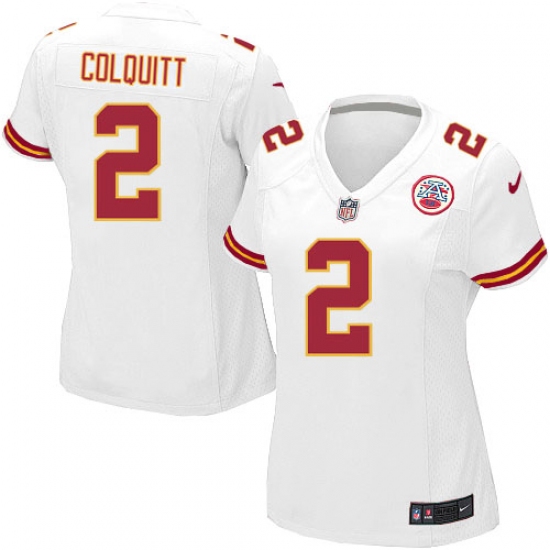 Women's Nike Kansas City Chiefs 2 Dustin Colquitt Game White NFL Jersey