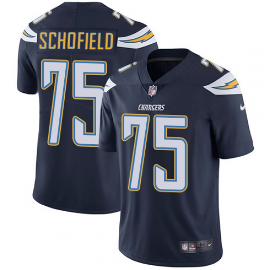 Men's Nike Los Angeles Chargers 75 Michael Schofield Navy Blue Team Color Vapor Untouchable Limited Player NFL Jersey