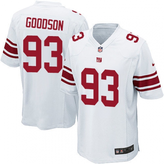 Men's Nike New York Giants 93 B.J. Goodson Game White NFL Jersey