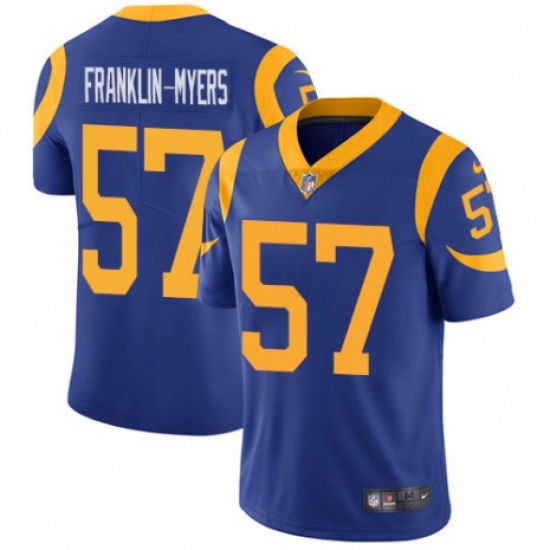 Youth Nike Los Angeles Rams 57 John Franklin-Myers Royal Blue Alternate Vapor Untouchable Limited Player NFL Jersey