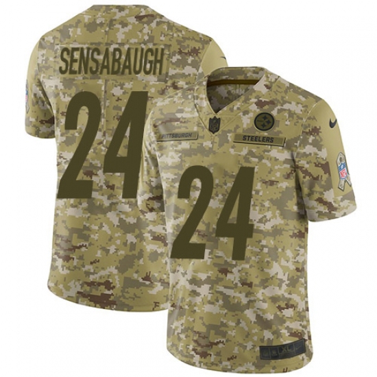 Youth Nike Pittsburgh Steelers 24 Coty Sensabaugh Limited Camo 2018 Salute to Service NFL Jersey