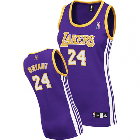 Women's Adidas Los Angeles Lakers 24 Kobe Bryant Authentic Purple Road NBA Jersey