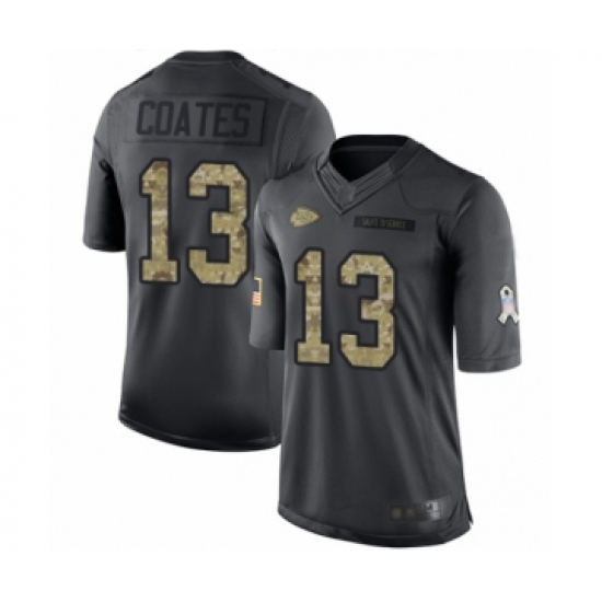 Youth Kansas City Chiefs 13 Sammie Coates Limited Black 2016 Salute to Service Football Jersey