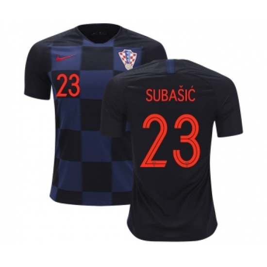 Croatia 23 Subasic Away Soccer Country Jersey