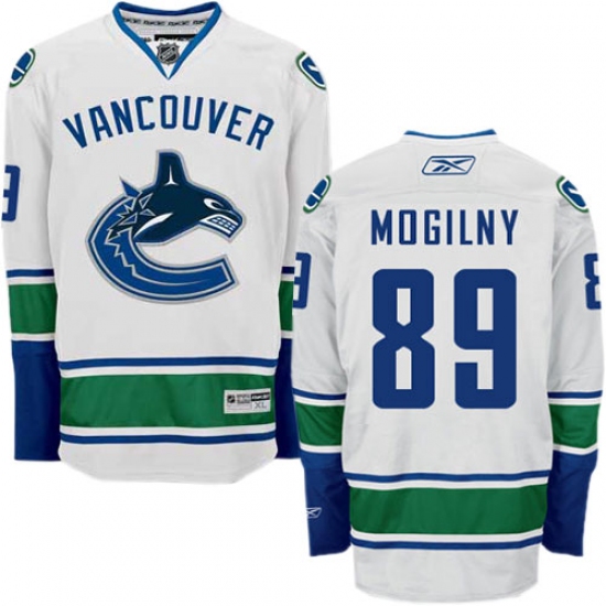 Youth Reebok Vancouver Canucks 89 Alexander Mogilny Authentic White Away NHL Jersey