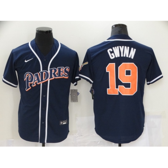 Men's Nike San Diego Padres 19 Tony Gwynn Blue MLB Jersey