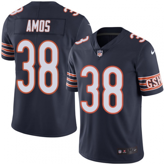 Men's Nike Chicago Bears 38 Adrian Amos Navy Blue Team Color Vapor Untouchable Limited Player NFL Jersey