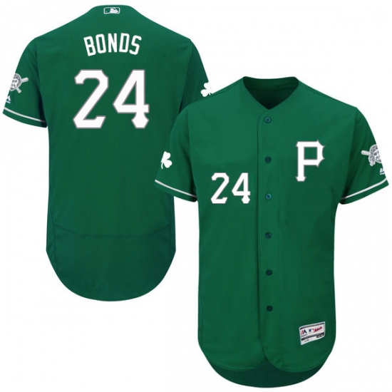 Men's Majestic Pittsburgh Pirates 24 Barry Bonds Green Celtic Flexbase Authentic Collection MLB Jersey