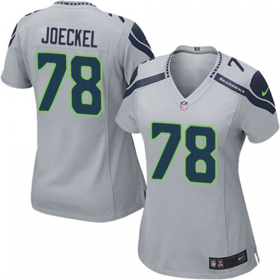 Women's Nike Seattle Seahawks 78 Luke Joeckel Game Grey Alternate NFL Jersey