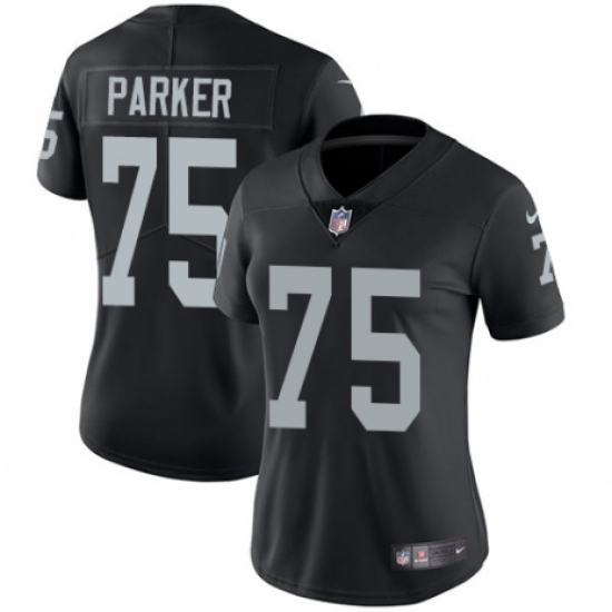 Women's Nike Oakland Raiders 75 Brandon Parker Black Team Color Vapor Untouchable Elite Player NFL Jersey