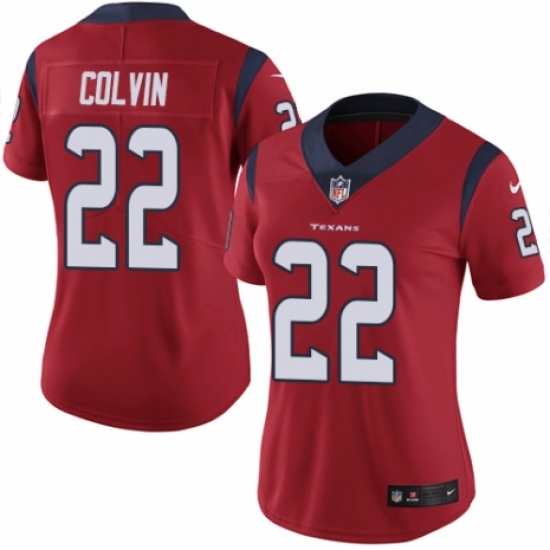 Women's Nike Houston Texans 22 Aaron Colvin Red Alternate Vapor Untouchable Limited Player NFL Jersey