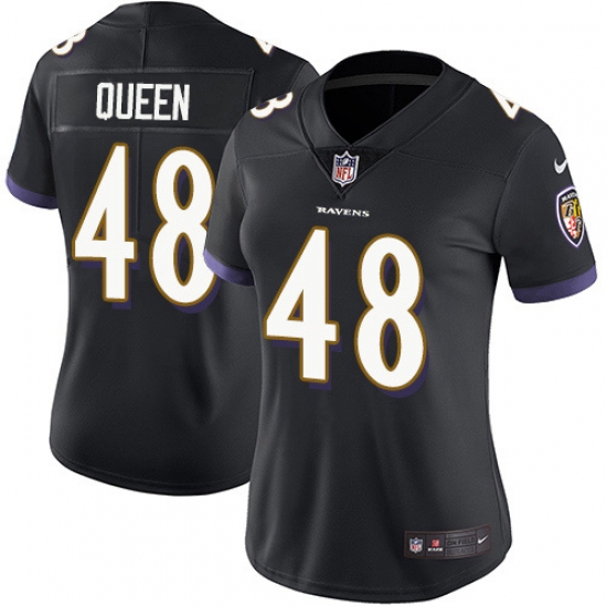 Women's Baltimore Ravens 48 Patrick Queen Black Alternate Stitched NFL Vapor Untouchable Limited Jersey