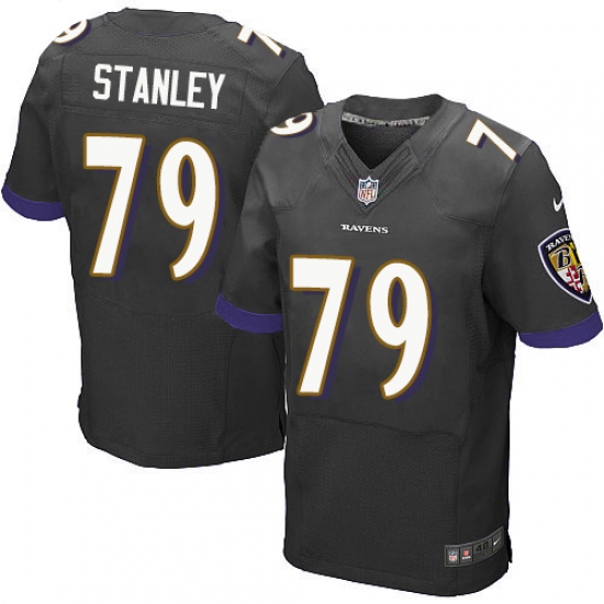 Men's Nike Baltimore Ravens 79 Ronnie Stanley Elite Black Alternate NFL Jersey