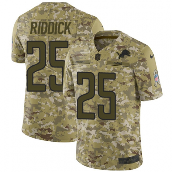 Youth Nike Detroit Lions 25 Theo Riddick Limited Camo 2018 Salute to Service NFL Jersey