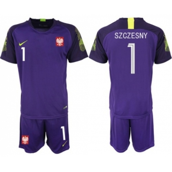 Poland 1 Szczesny Purple Goalkeeper Soccer Country Jersey