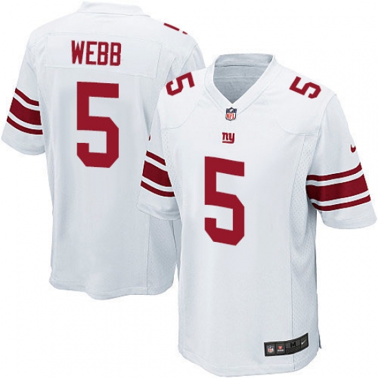 Men's Nike New York Giants 5 Davis Webb Game White NFL Jersey