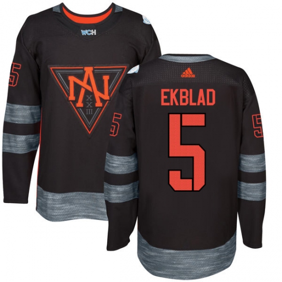 Youth Adidas Team North America 5 Aaron Ekblad Premier Black Away 2016 World Cup of Hockey Jersey