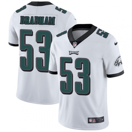 Youth Nike Philadelphia Eagles 53 Nigel Bradham White Vapor Untouchable Limited Player NFL Jersey