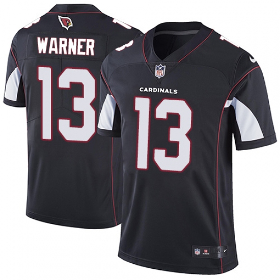 Men's Nike Arizona Cardinals 13 Kurt Warner Black Alternate Vapor Untouchable Limited Player NFL Jersey