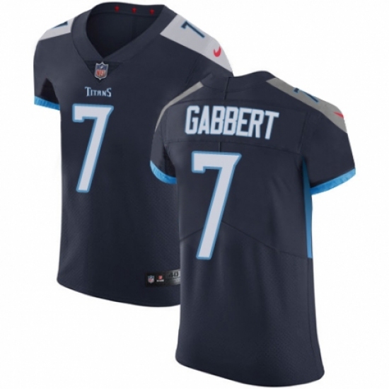 Men's Nike Tennessee Titans 7 Blaine Gabbert Navy Blue Team Color Vapor Untouchable Elite Player NFL Jersey