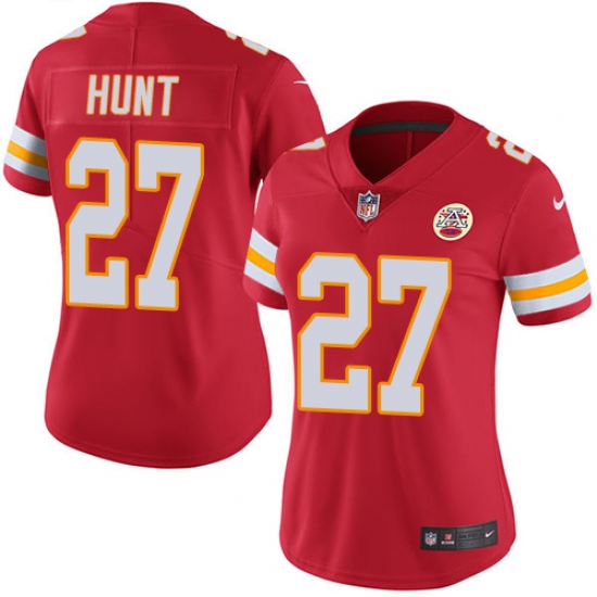 Women's Nike Kansas City Chiefs 27 Kareem Hunt Red Team Color Vapor Untouchable Limited Player NFL Jersey