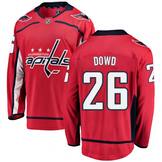 Men's Washington Capitals 26 Nic Dowd Fanatics Branded Red Home Breakaway NHL Jersey