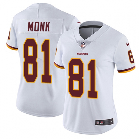 Women's Nike Washington Redskins 81 Art Monk White Vapor Untouchable Limited Player NFL Jersey