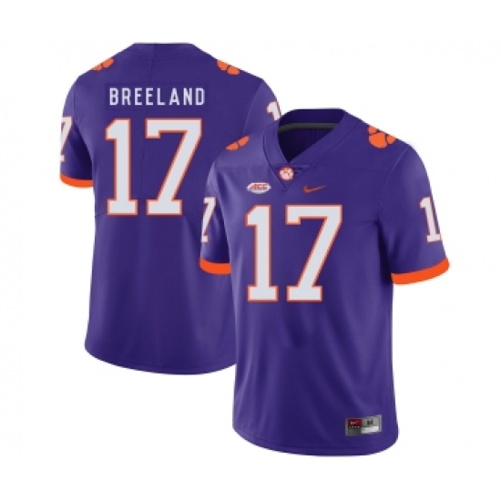 Clemson Tigers 17 Bashaud Breeland Purple Nike College Football Jersey