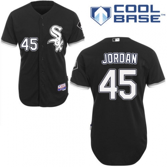 Men's Majestic Chicago White Sox 45 Michael Jordan Replica Black Alternate Home Cool Base MLB Jersey