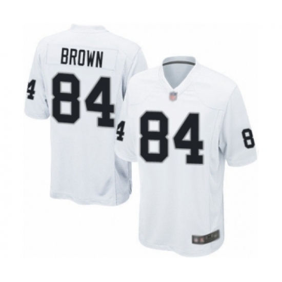 Men's Oakland Raiders 84 Antonio Brown Game White Football Jersey