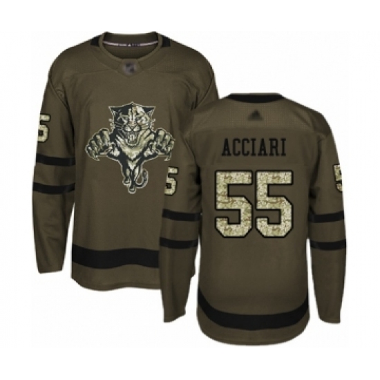 Men's Florida Panthers 55 Noel Acciari Authentic Green Salute to Service Hockey Jersey