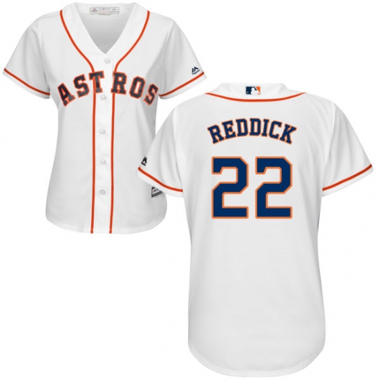 Women's Majestic Houston Astros 22 Josh Reddick Authentic White Home Cool Base MLB Jersey