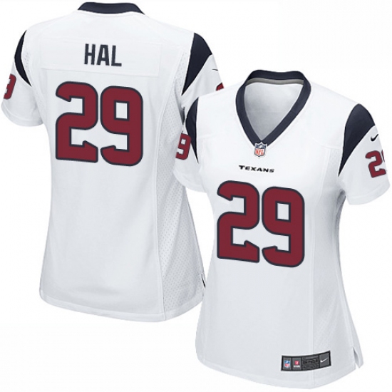 Women's Nike Houston Texans 29 Andre Hal Game White NFL Jersey