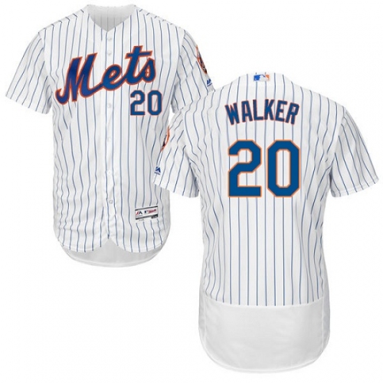 Men's Majestic New York Mets 20 Neil Walker White Home Flex Base Authentic Collection MLB Jersey