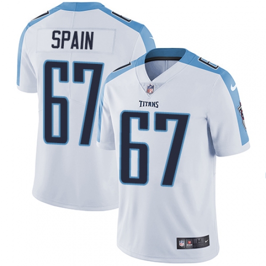 Men's Nike Tennessee Titans 67 Quinton Spain White Vapor Untouchable Limited Player NFL Jersey