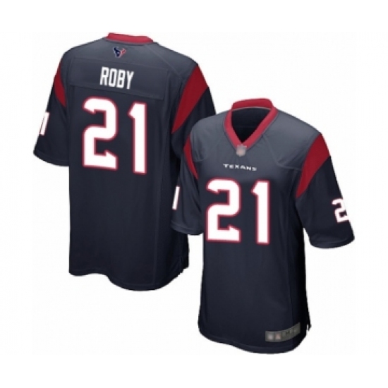 Men's Houston Texans 21 Bradley Roby Game Navy Blue Team Color Football Jersey