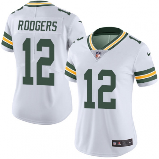 Women's Nike Green Bay Packers 12 Aaron Rodgers Elite White NFL Jersey