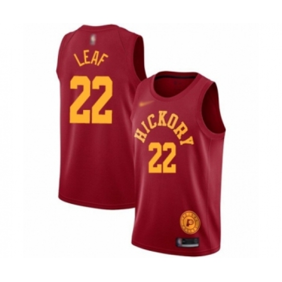 Women's Indiana Pacers 22 T. J. Leaf Swingman Red Hardwood Classics Basketball Jersey