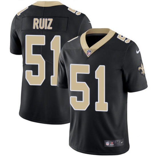 Men's New Orleans Saints 51 Cesar Ruiz Black Team Color Stitched NFL Vapor Untouchable Limited Jersey