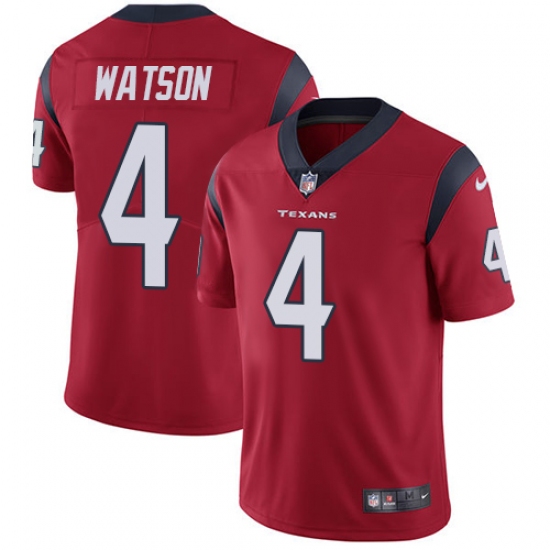 Men's Nike Houston Texans 4 Deshaun Watson Limited Red Alternate Vapor Untouchable NFL Jersey