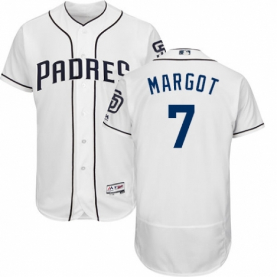 Men's Majestic San Diego Padres 7 Manuel Margot White Home Flex Base Authentic Collection MLB Jersey