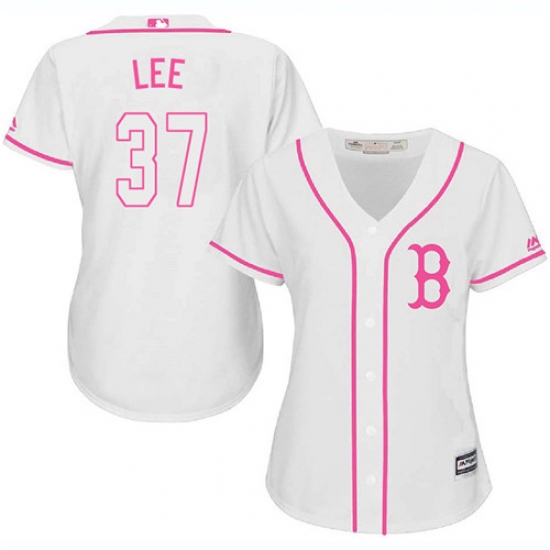 Women's Majestic Boston Red Sox 37 Bill Lee Replica White Fashion MLB Jersey