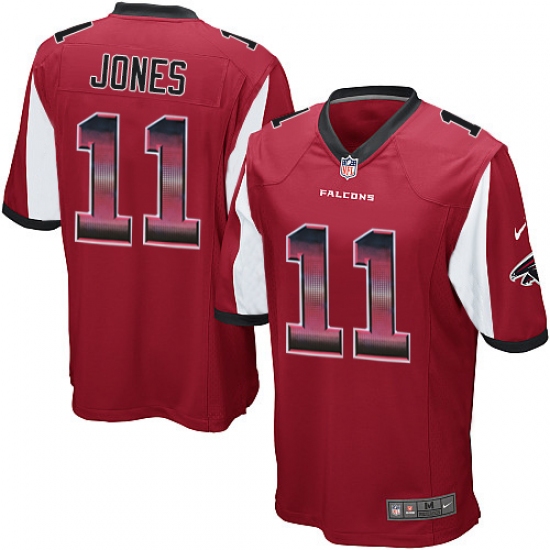 Men's Nike Atlanta Falcons 11 Julio Jones Limited Red Strobe NFL Jersey