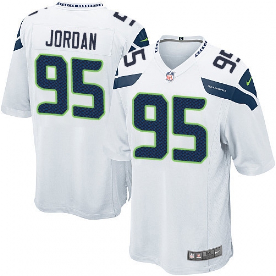 Men's Nike Seattle Seahawks 95 Dion Jordan Game White NFL Jersey