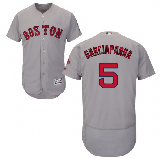 Men's Majestic Boston Red Sox 5 Nomar Garciaparra Grey Road Flex Base Authentic Collection MLB Jersey