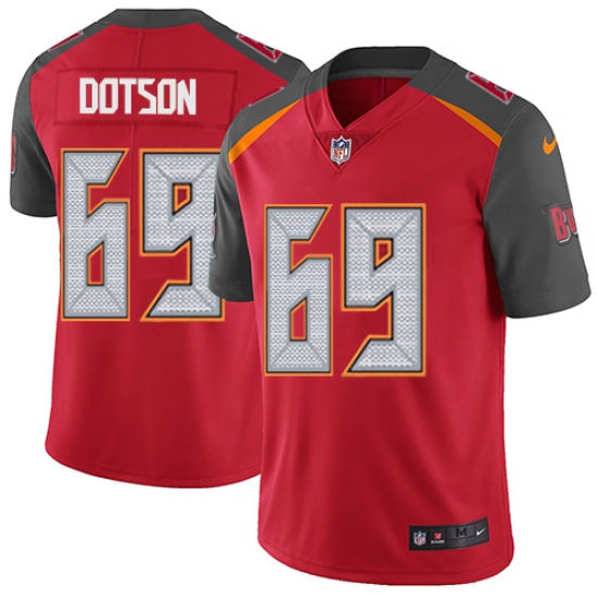 Youth Nike Tampa Bay Buccaneers 69 Demar Dotson Elite Red Team Color NFL Jersey