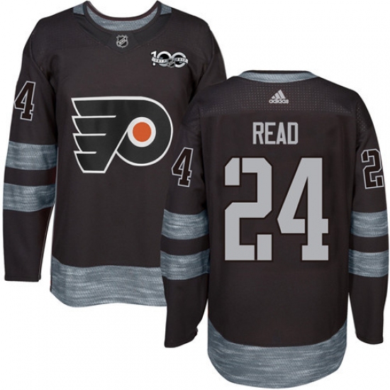 Men's Adidas Philadelphia Flyers 24 Matt Read Authentic Black 1917-2017 100th Anniversary NHL Jersey