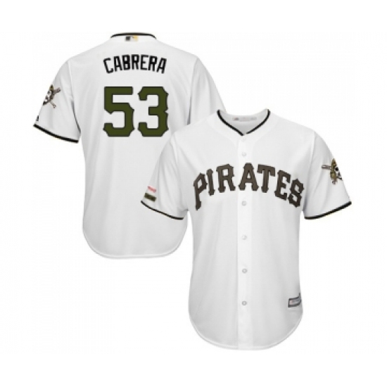 Men's Pittsburgh Pirates 53 Melky Cabrera Replica White Alternate Cool Base Baseball Jersey