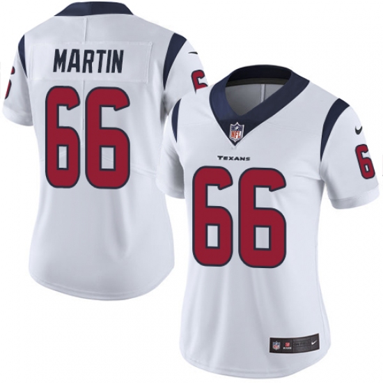 Women's Nike Houston Texans 66 Nick Martin Limited White Vapor Untouchable NFL Jersey