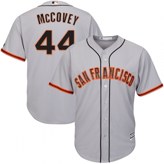 Men's Majestic San Francisco Giants 44 Willie McCovey Replica Grey Road Cool Base MLB Jersey